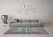 Machine Washable Persian Light Blue Traditional Rug in a Living Room, wshtr143lblu