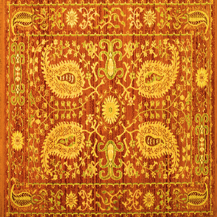 Square Machine Washable Persian Yellow Traditional Rug, wshtr143yw