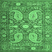 Square Persian Emerald Green Traditional Rug, tr143emgrn