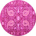 Round Persian Pink Traditional Rug, tr143pnk