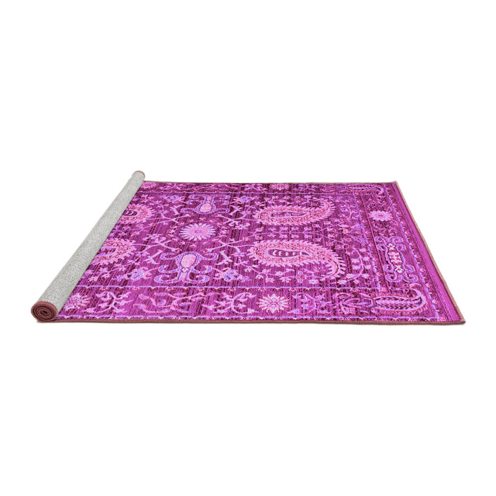 Sideview of Machine Washable Persian Purple Traditional Area Rugs, wshtr143pur