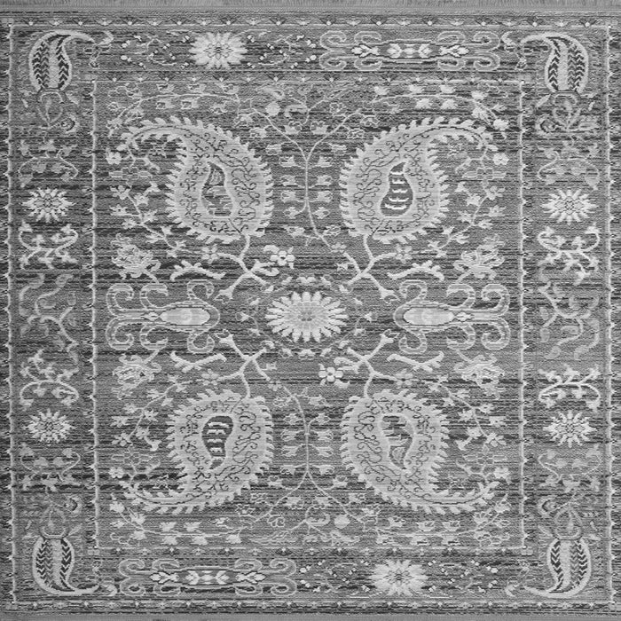 Round Machine Washable Persian Gray Traditional Rug, wshtr143gry