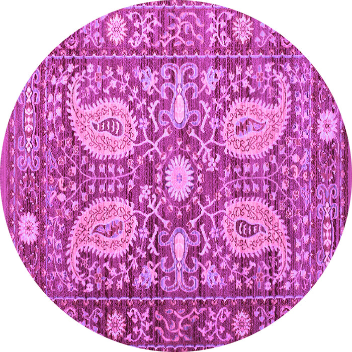 Round Machine Washable Persian Purple Traditional Area Rugs, wshtr143pur