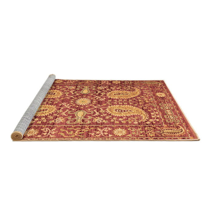 Sideview of Machine Washable Persian Brown Traditional Rug, wshtr143brn