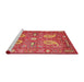 Sideview of Machine Washable Traditional Red Rug, wshtr144