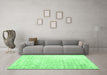 Machine Washable Persian Emerald Green Traditional Area Rugs in a Living Room,, wshtr1440emgrn