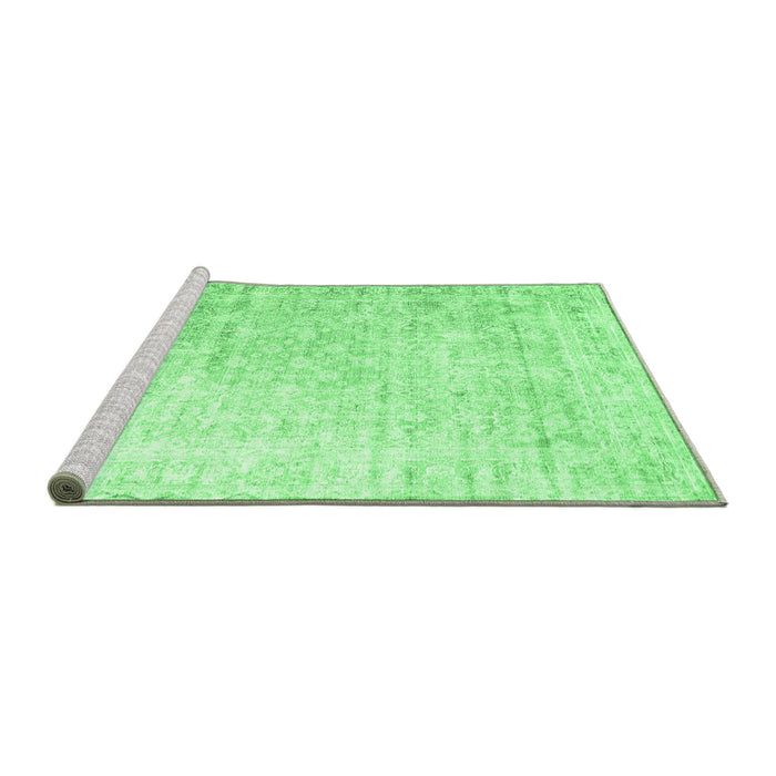 Sideview of Machine Washable Persian Emerald Green Traditional Area Rugs, wshtr1440emgrn