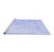 Sideview of Machine Washable Persian Blue Traditional Rug, wshtr1440blu