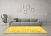 Machine Washable Persian Yellow Traditional Rug in a Living Room, wshtr1440yw