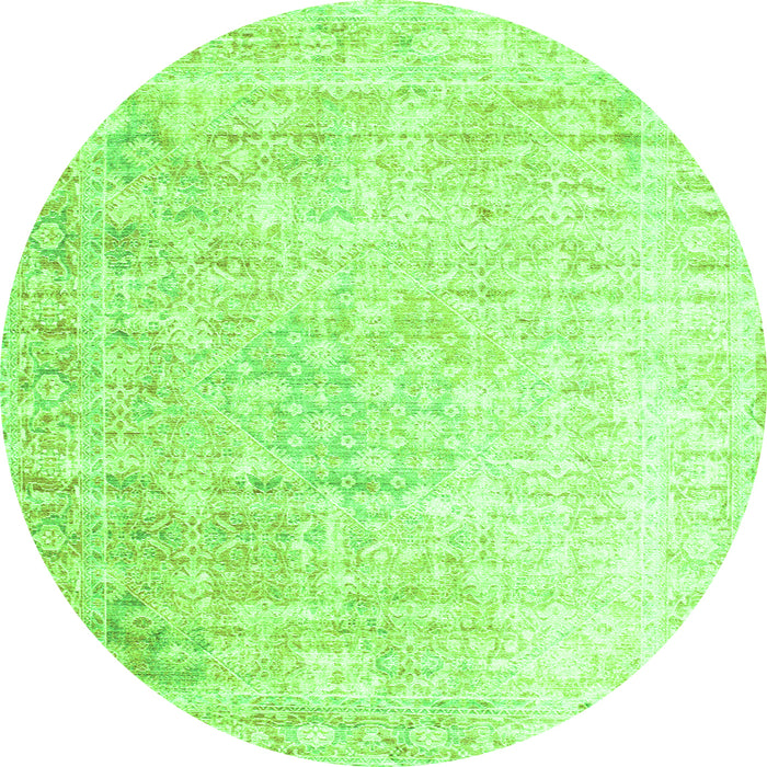 Square Persian Green Traditional Rug, tr1440grn