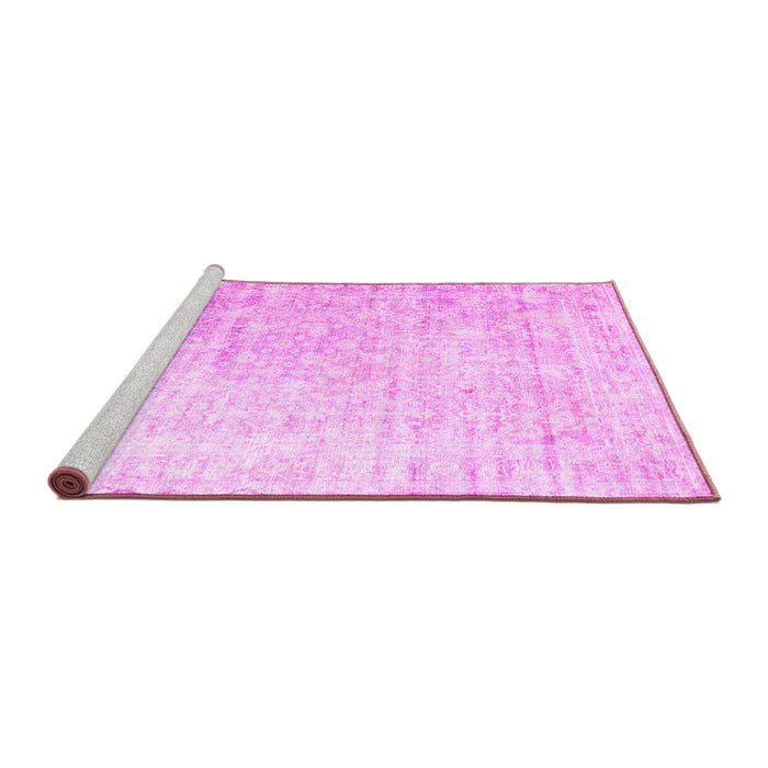 Sideview of Machine Washable Persian Pink Traditional Rug, wshtr1440pnk