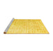 Sideview of Machine Washable Persian Yellow Traditional Rug, wshtr1440yw