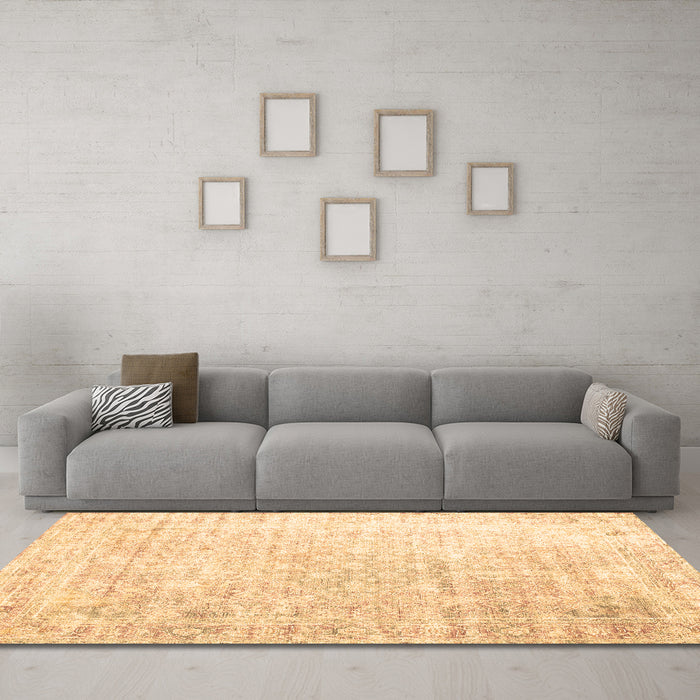 Machine Washable Persian Brown Traditional Rug in a Living Room,, wshtr1440brn