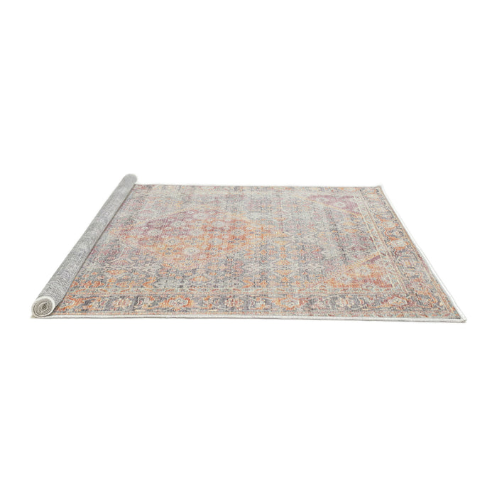 Sideview of Machine Washable Traditional Tan Brown Rug, wshtr1441