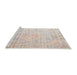 Sideview of Machine Washable Traditional Tan Brown Rug, wshtr1441