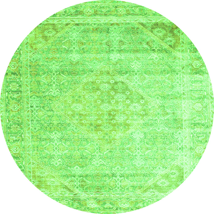 Square Persian Green Traditional Rug, tr1441grn