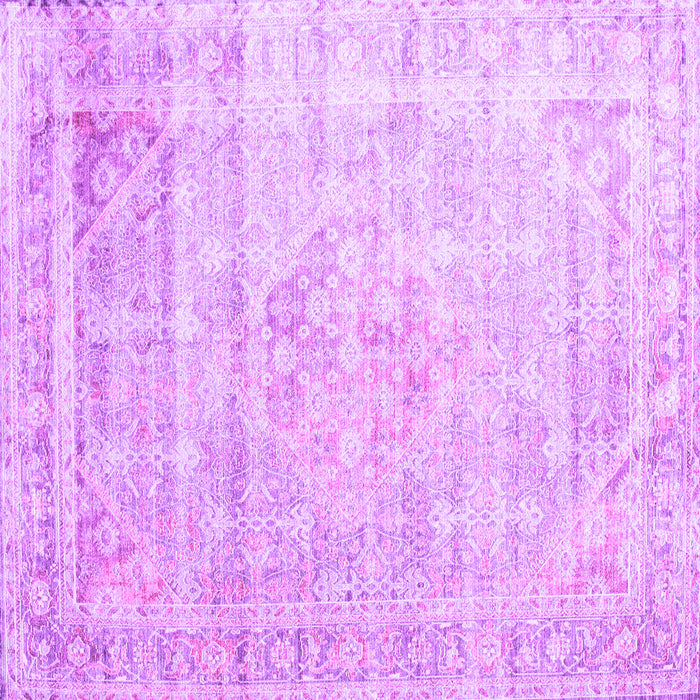 Square Machine Washable Persian Purple Traditional Area Rugs, wshtr1441pur