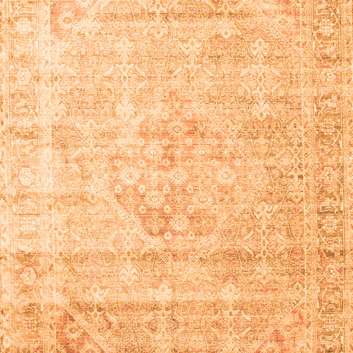 Serging Thickness of Machine Washable Persian Orange Traditional Area Rugs, wshtr1441org
