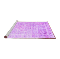 Sideview of Machine Washable Persian Purple Traditional Area Rugs, wshtr1441pur