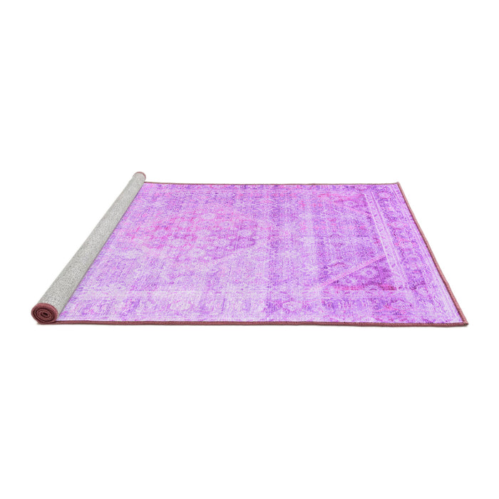 Sideview of Machine Washable Persian Purple Traditional Area Rugs, wshtr1441pur