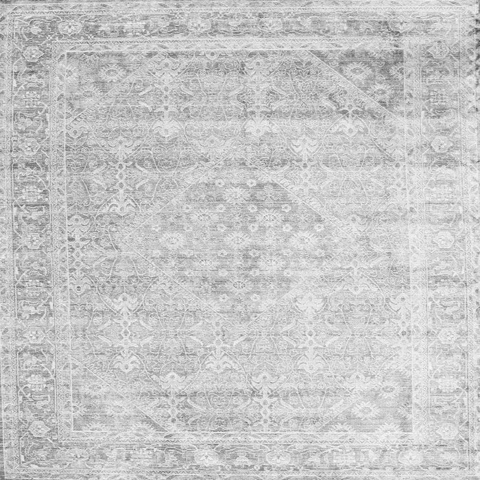 Round Machine Washable Persian Gray Traditional Rug, wshtr1441gry