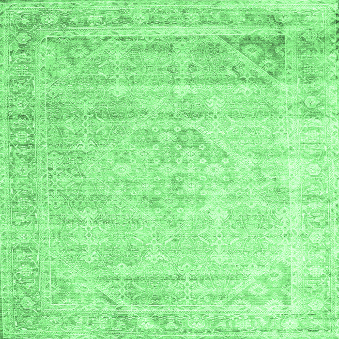 Square Persian Emerald Green Traditional Rug, tr1441emgrn