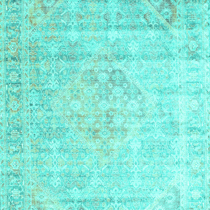 Machine Washable Persian Turquoise Traditional Area Rugs, wshtr1441turq