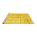 Sideview of Machine Washable Persian Yellow Traditional Rug, wshtr1441yw