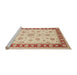 Sideview of Machine Washable Traditional Brown Rug, wshtr1442