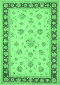 Oriental Emerald Green Traditional Rug, tr1442emgrn