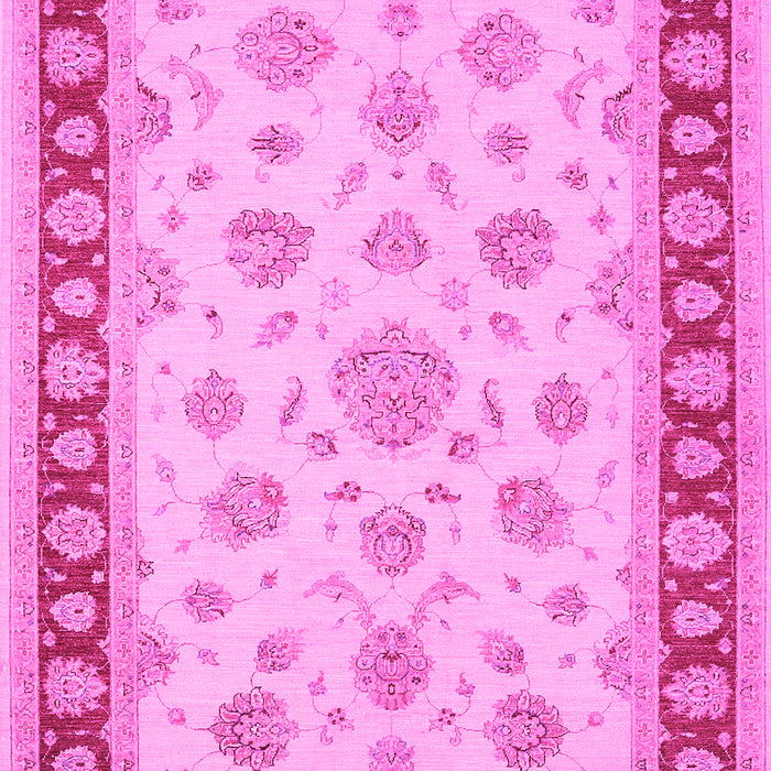 Machine Washable Oriental Pink Traditional Rug, wshtr1442pnk