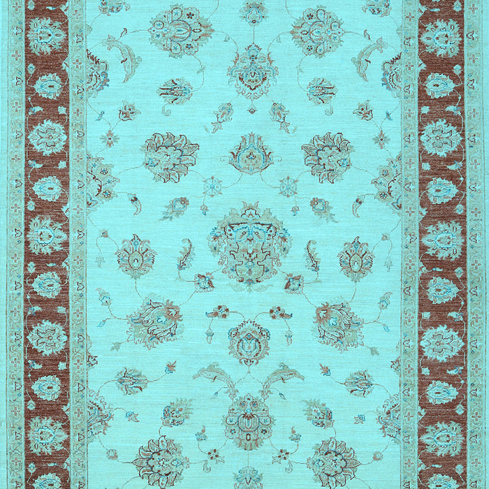Machine Washable Oriental Light Blue Traditional Rug, wshtr1442lblu