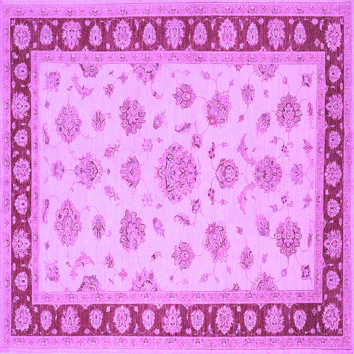 Square Machine Washable Oriental Purple Traditional Area Rugs, wshtr1442pur