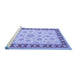 Sideview of Machine Washable Oriental Blue Traditional Rug, wshtr1442blu