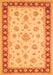 Serging Thickness of Machine Washable Oriental Orange Traditional Area Rugs, wshtr1442org