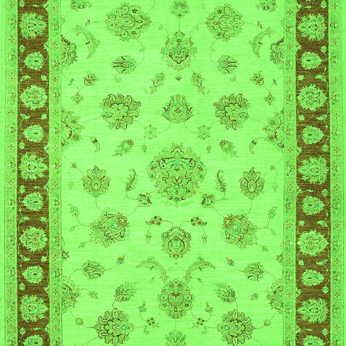 Serging Thickness of Machine Washable Oriental Green Traditional Area Rugs, wshtr1442grn