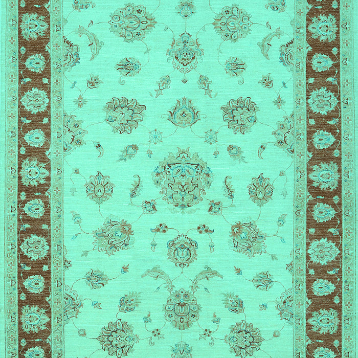 Machine Washable Oriental Turquoise Traditional Area Rugs, wshtr1442turq