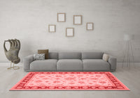 Machine Washable Oriental Red Traditional Rug, wshtr1442red