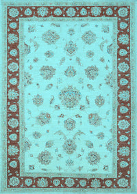 Oriental Light Blue Traditional Rug, tr1442lblu