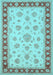 Oriental Light Blue Traditional Rug, tr1442lblu