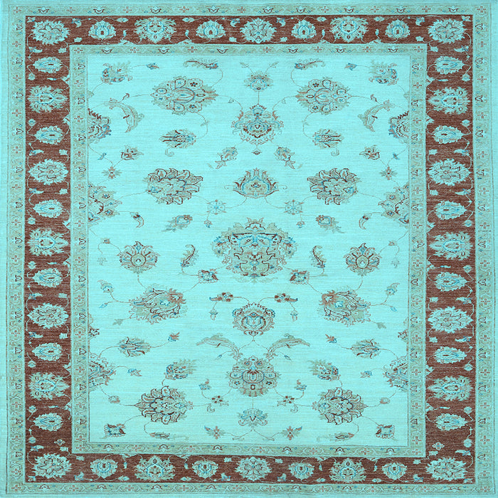 Square Oriental Light Blue Traditional Rug, tr1442lblu