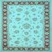 Square Oriental Light Blue Traditional Rug, tr1442lblu