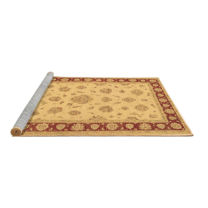 Sideview of Machine Washable Oriental Brown Traditional Rug, wshtr1442brn