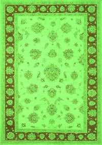 Oriental Green Traditional Rug, tr1442grn