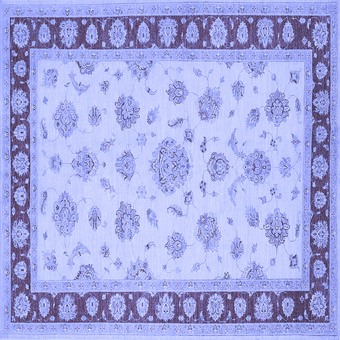 Square Oriental Blue Traditional Rug, tr1442blu
