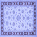 Square Machine Washable Oriental Blue Traditional Rug, wshtr1442blu