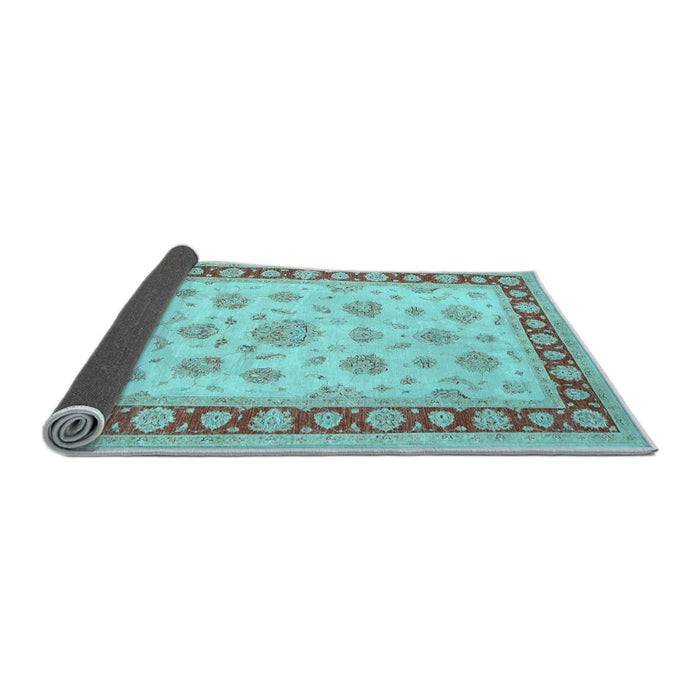 Sideview of Oriental Light Blue Traditional Rug, tr1442lblu