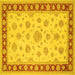 Square Oriental Yellow Traditional Rug, tr1442yw