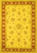 Machine Washable Oriental Yellow Traditional Rug, wshtr1442yw