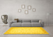 Machine Washable Persian Yellow Traditional Rug in a Living Room, wshtr1443yw